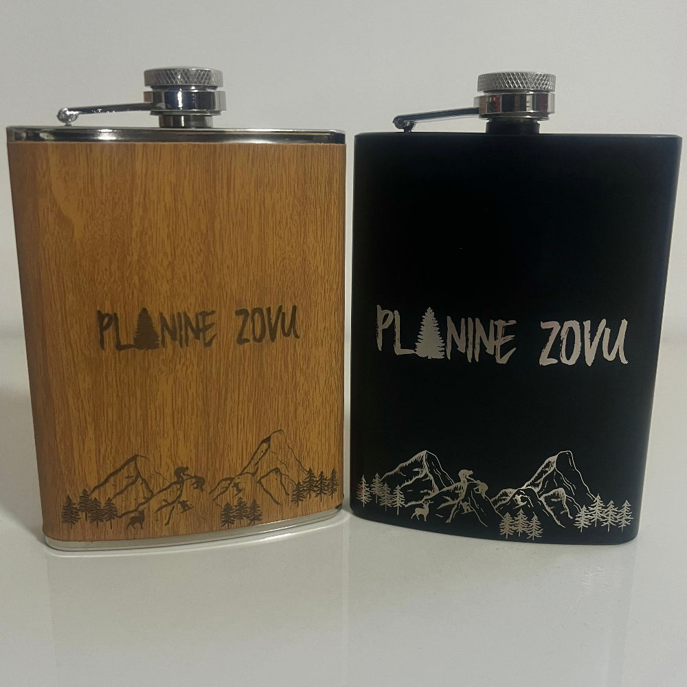 Pljoska 230ml - Planine zovu crna/woody