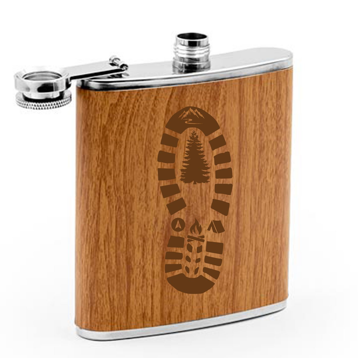 Pljoska 230ml - Otisak- crna/woody
