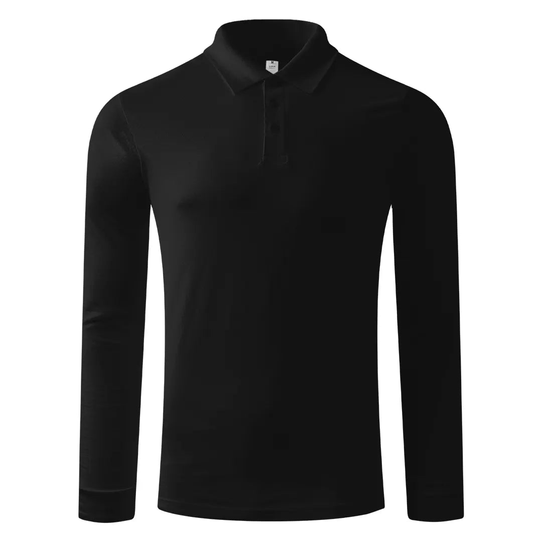 Pamučna polo majica dugih rukava, 180 g/m2 Azzurro II (unisex) - uračunata štampa ili vez