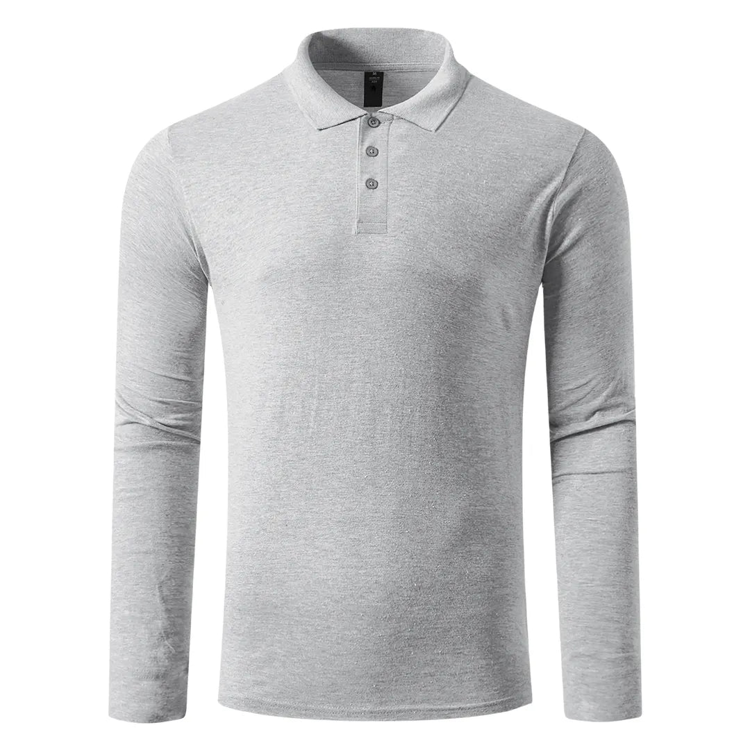 Pamučna polo majica dugih rukava, 180 g/m2 Azzurro II (unisex) - uračunata štampa ili vez