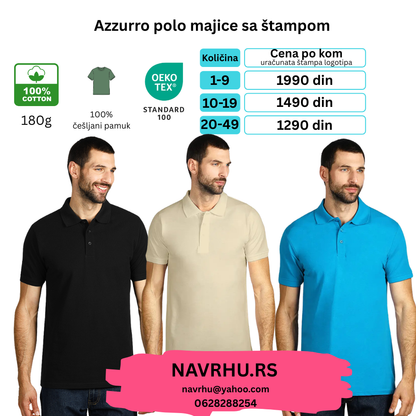 Muška polo reklamna majica Azzurro II (180g/m2)