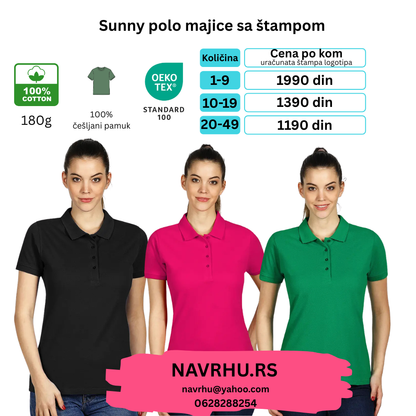 Ženska polo majica reklamna majica SUNNY (180g/m2)