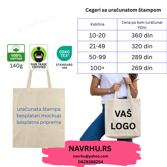 Reklamni ceger 140g/m2 - uračunata štampa