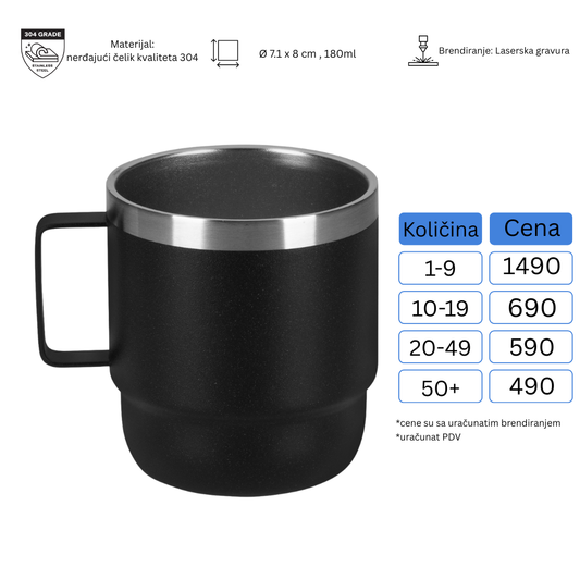 Šolja za poneti Kava 180ml - sa gravurom