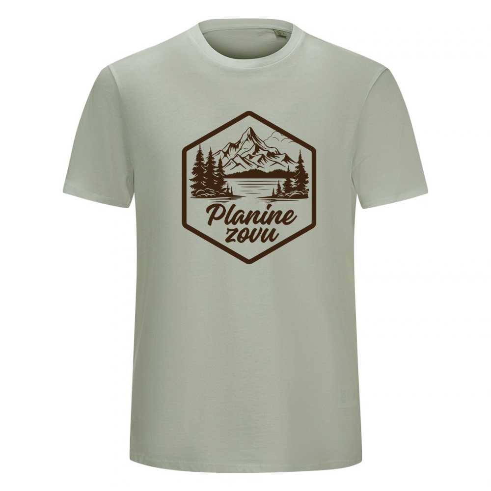 Majica za planinarenje organski pamuk Planine zovu (unisex)