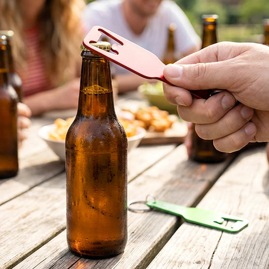 Fizz- reklamni metalni privezak za ključeve sa otvaračem za flaše