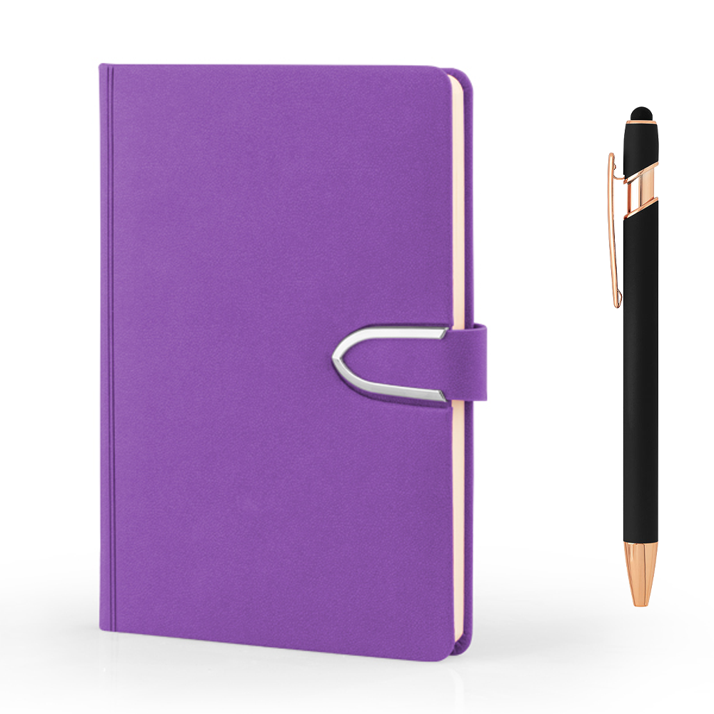 Set Master - rokovnik A5 i olovka sa laserskom gravurom – u gumiranoj kutiji sa magnetom