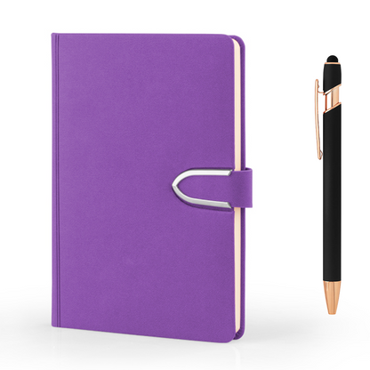 Set Master - rokovnik A5 i olovka sa laserskom gravurom – u gumiranoj kutiji sa magnetom