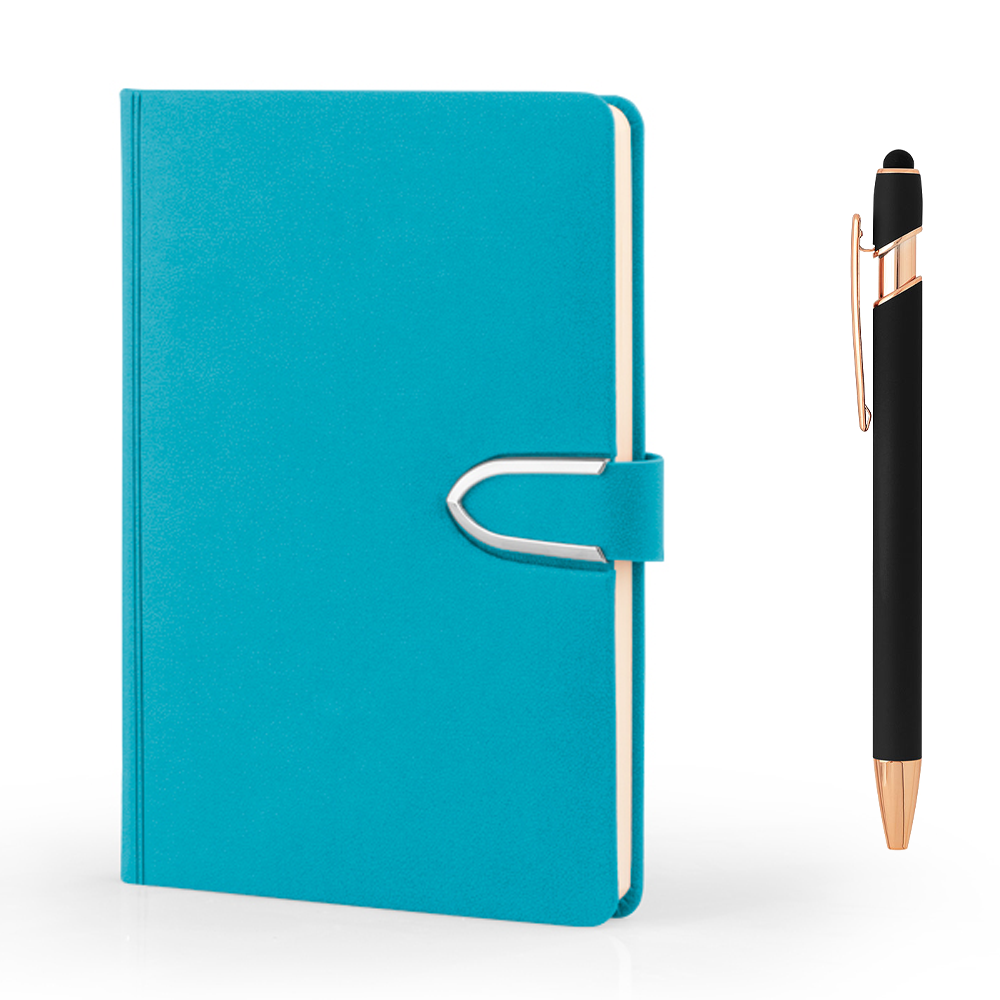 Set Master - rokovnik A5 i olovka sa laserskom gravurom – u gumiranoj kutiji sa magnetom