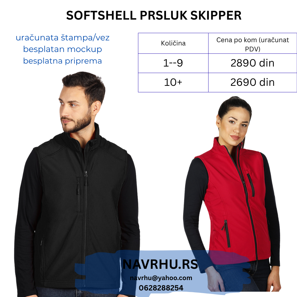 Softshell reklamni prsluk Skipper - uračunata štampa ili vez