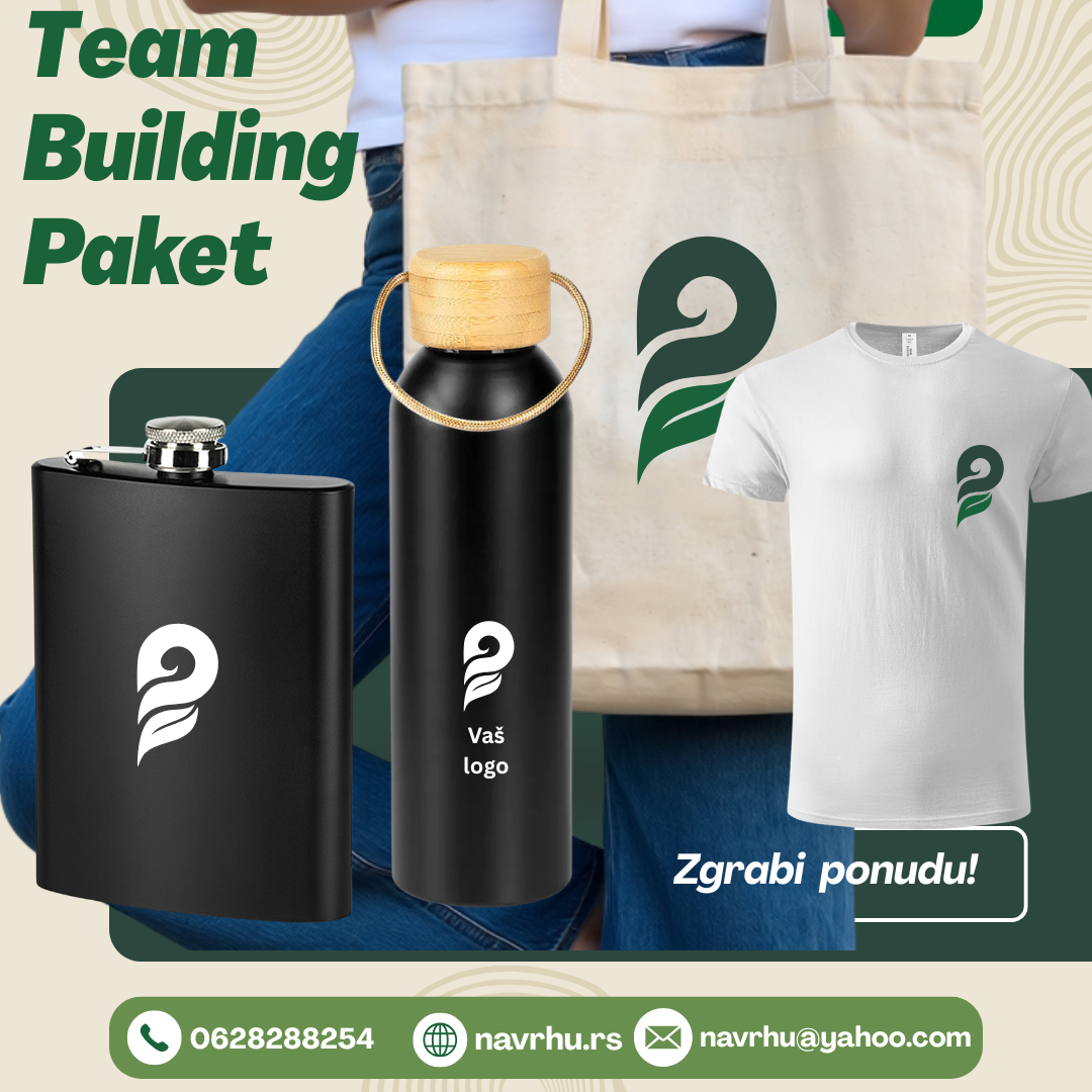 Promotivni set 4 u 1 - ceger, boca, pljoska, majica