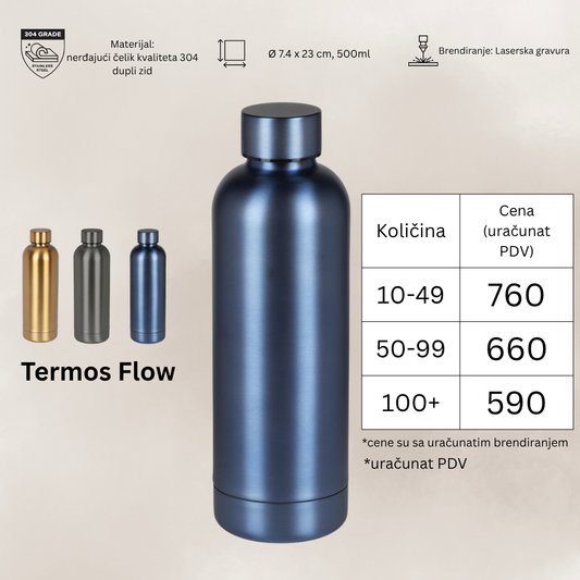 Termos Flow sa uračunatom gravurom