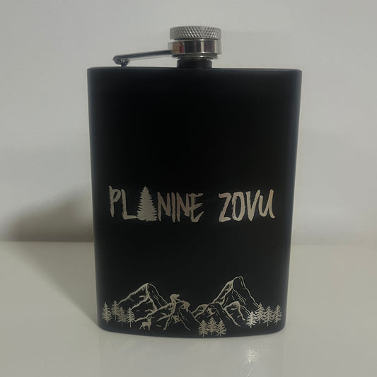 Pljoska 230ml - Planine zovu crna/woody