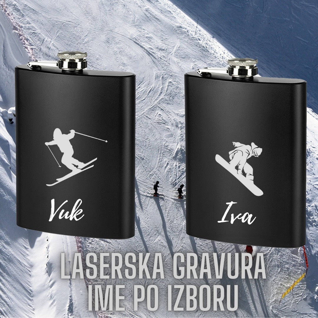 Crna pljoska 230ml sa laserskom gravurom po želji