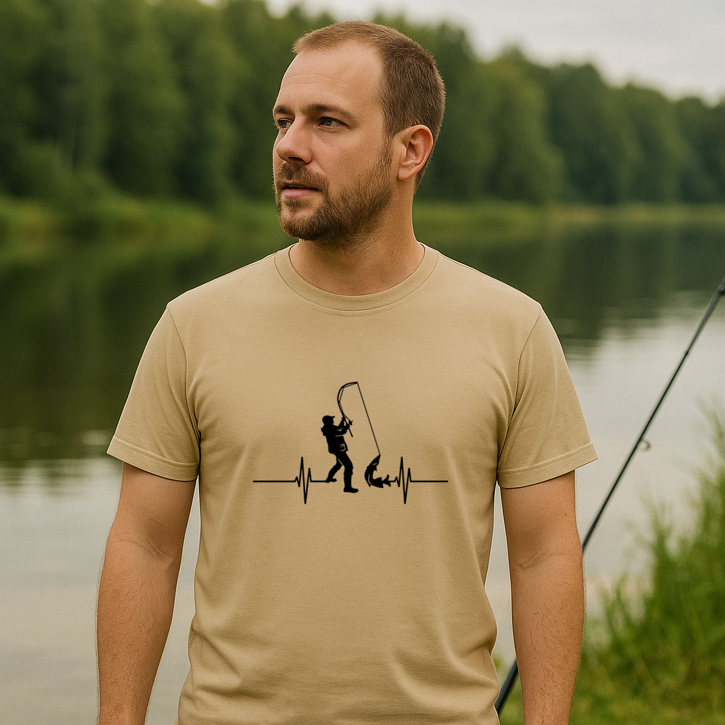 Majica za ribolov organski pamuk ekg ribolobac